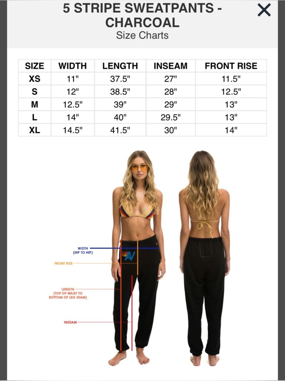 EUC Aviator Nation 5 Stripe Sweatpants. - Picture 7 of 7